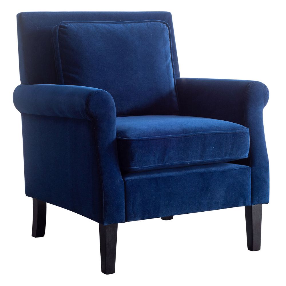 Tegan Blue Accent Chair | Blue Accent Chairs, Blue Sofa With Ronald Polyester Blend Armchairs (Photo 15 of 15)
