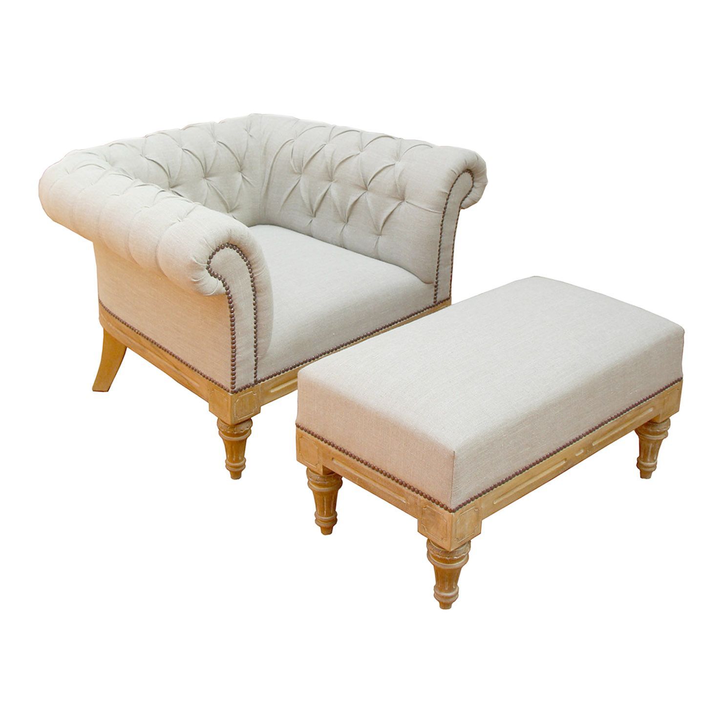 White Armchair With Ottoman Inside Michalak Cheswood Armchairs And Ottoman (Photo 14 of 15)