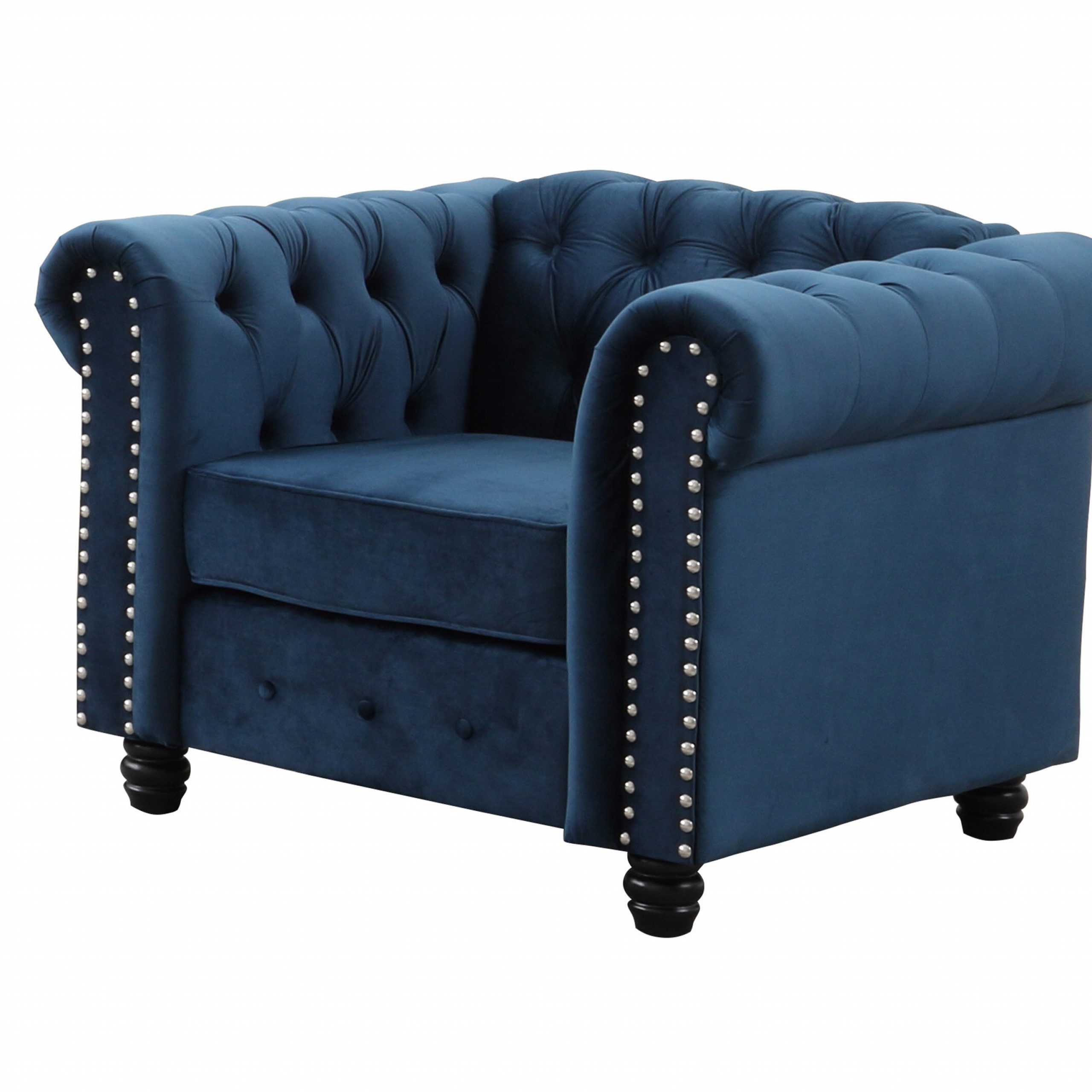 Ys001 35'' W Tufted Velvet Armchair With Belz Tufted Polyester Armchairs (View 9 of 15)