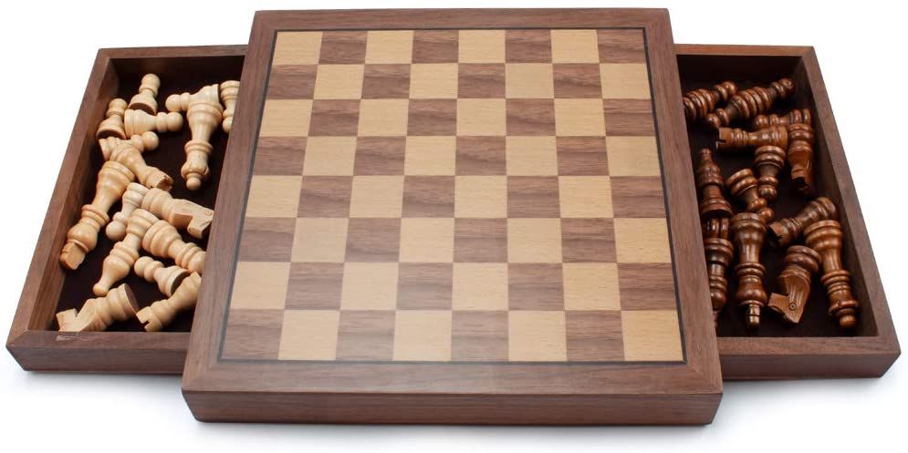 10 Inches Wooden Magnetic Chess Board Game Set With With Regard To Latest 3 Games Convertible 80 Inches Multi Game Tables (Photo 4 of 15)