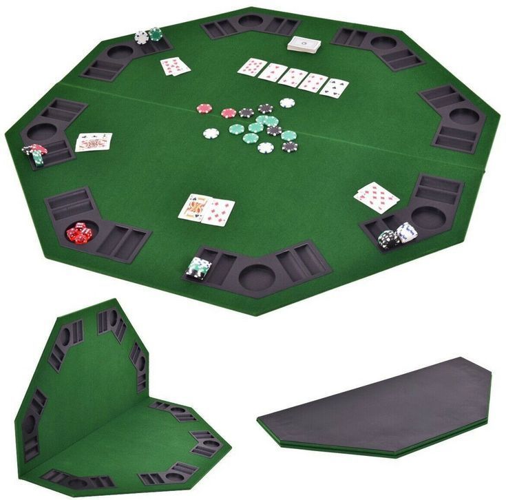 48 8 Players Octagon Foldable Poker Table Top' | Poker In Most Up To Date Mcbride 48" 4 – Player Poker Tables (View 6 of 15)