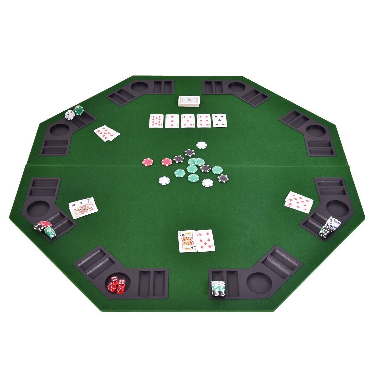 48" 8 Players Octagon Foldable Poker Table Top | Poker Regarding 2018 Mcbride 48" 4 – Player Poker Tables (Photo 8 of 15)