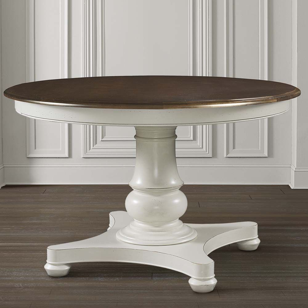48" Custom Round Pedestal Table With Seating For 6 Intended For Best And Newest Tabor 48'' Pedestal Dining Tables (View 5 of 15)