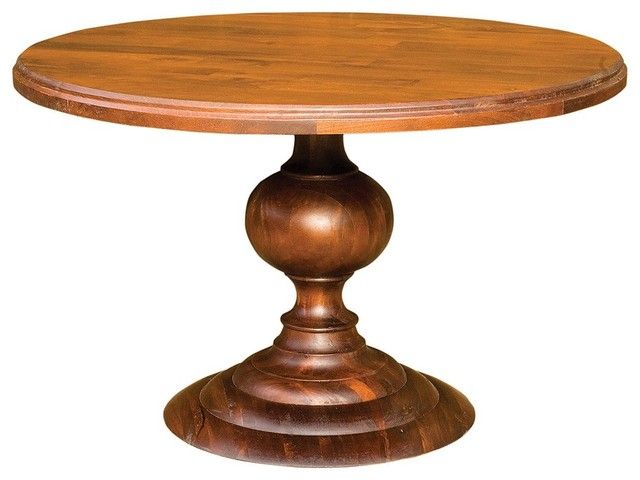 48" Round Pedestal Dining Table – Dark Oak – Traditional Intended For 2018 Tabor 48&#039;&#039; Pedestal Dining Tables (View 9 of 15)