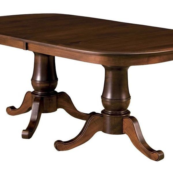Amish Chancellor Double Pedestal Dining Table | Surrey Inside Best And Newest Villani Pedestal Dining Tables (View 15 of 15)