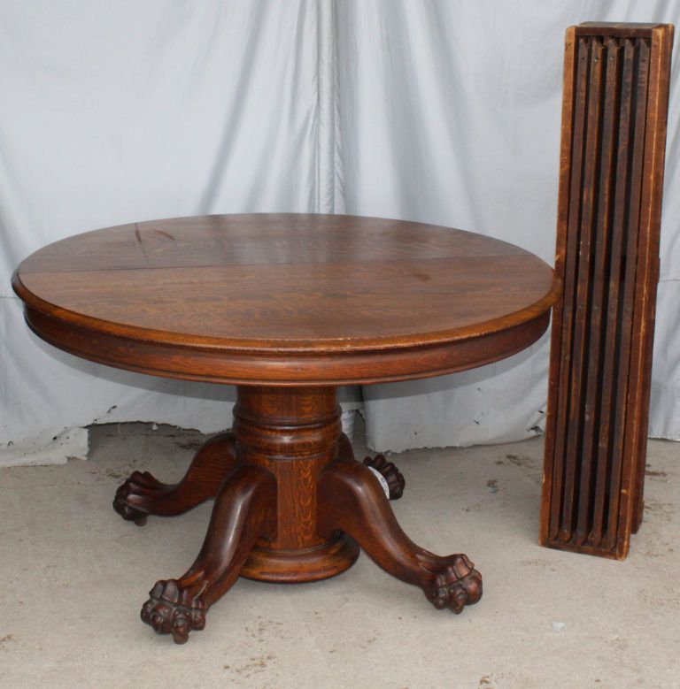 Bargain John'S Antiques | Antique Round Oak Dining Table For Recent Sevinc Pedestal Dining Tables (View 10 of 15)