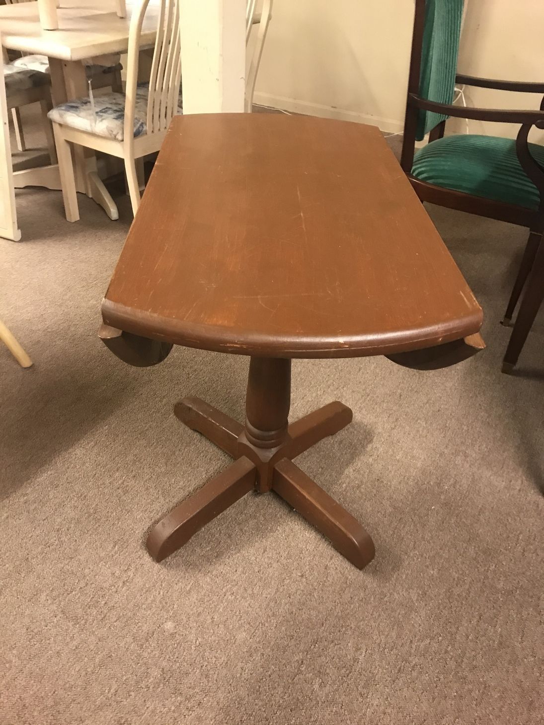 Brown Drop Leaf Pedestal Table | Delmarva Furniture For Most Popular Bineau 35&#039;&#039; Pedestal Dining Tables (View 7 of 15)