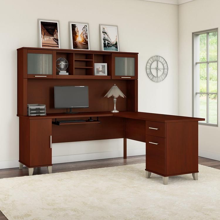 Bush Furniture Somerset 72 L Shaped Desk With Hutch – From Pertaining To Most Current 72" L Breakroom Tables And Chair Set (View 2 of 15)