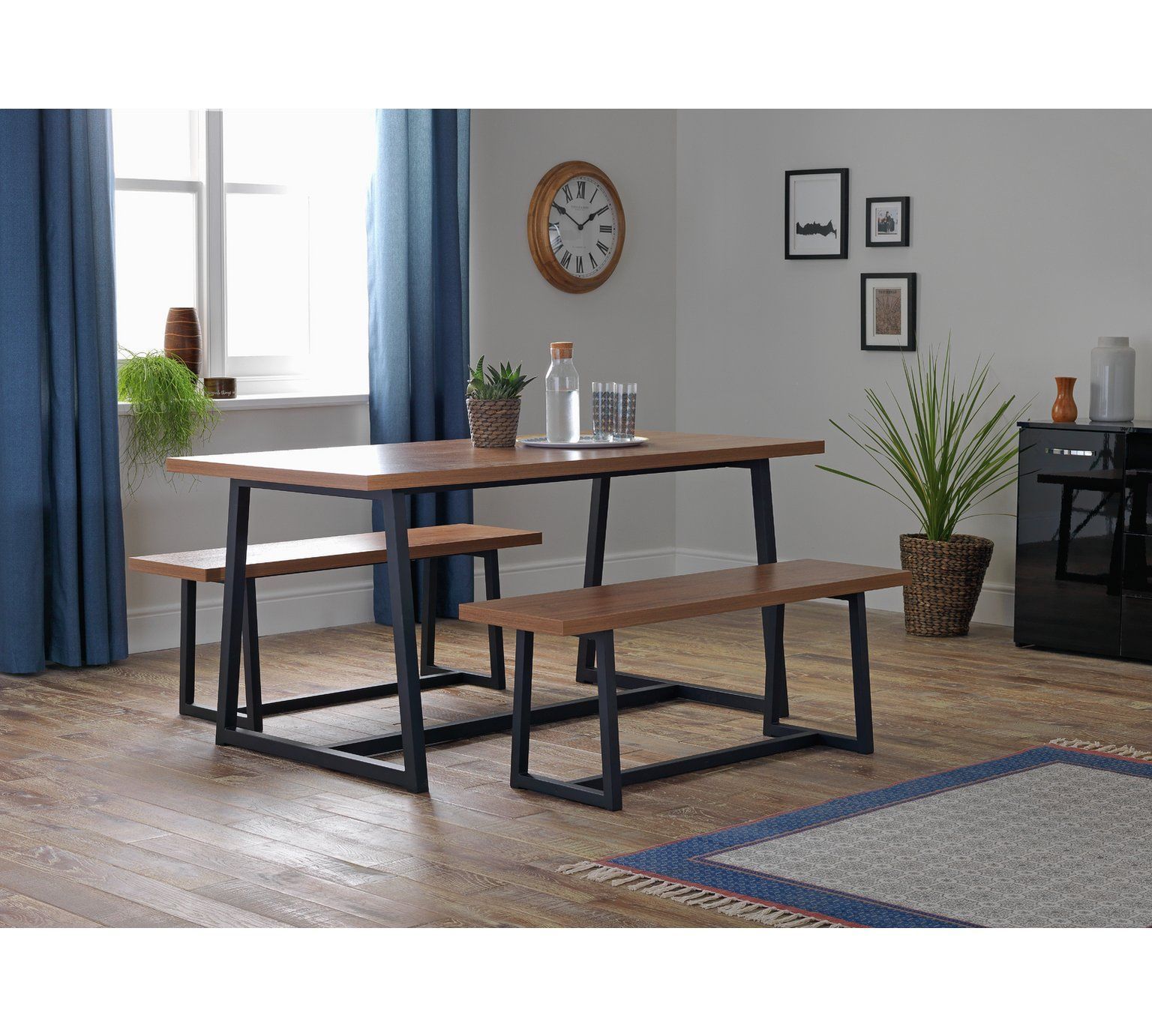 Buy Argos Home Nomad 160Cm Dining Table And 2 Benches At With Newest Hetton 38&#039;&#039; Dining Tables (View 5 of 15)