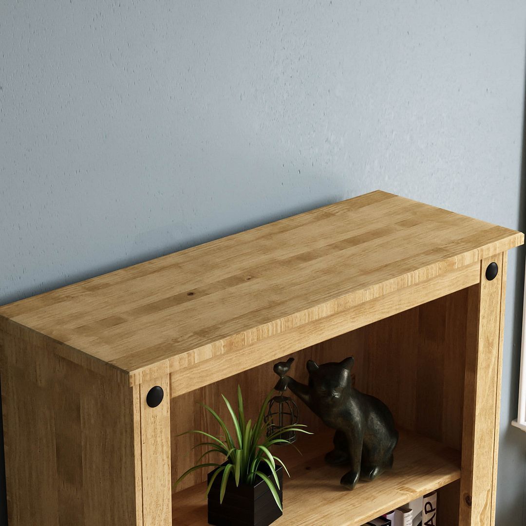 Corona Panama Bookcase Display Unit Solid Pine Waxed Throughout Best And Newest Nolea  (View 1 of 15)