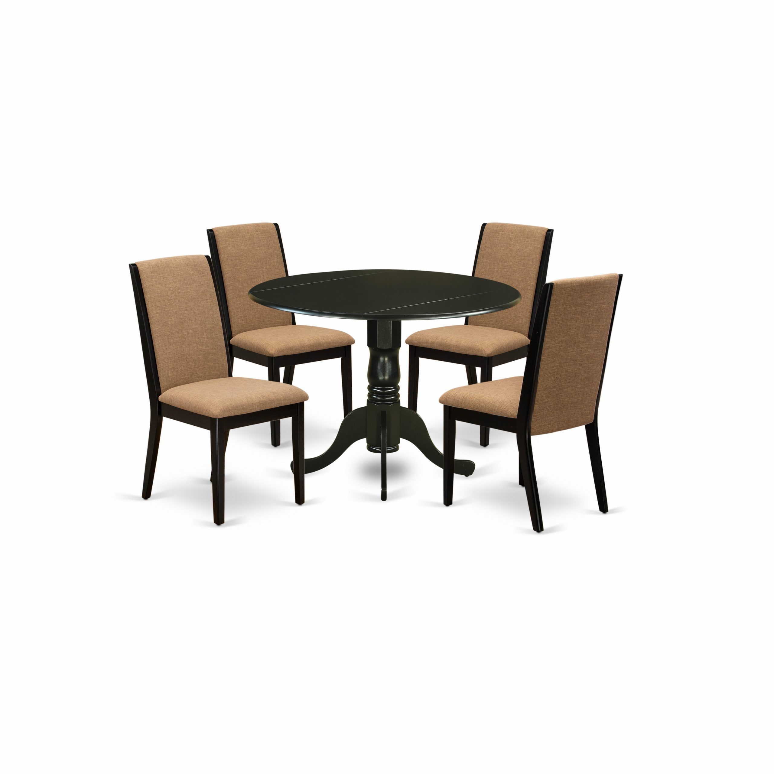 East West Furniture Dlla5 Blk 47 5 Piece Dining Set For 2017 Larkin  (View 1 of 15)