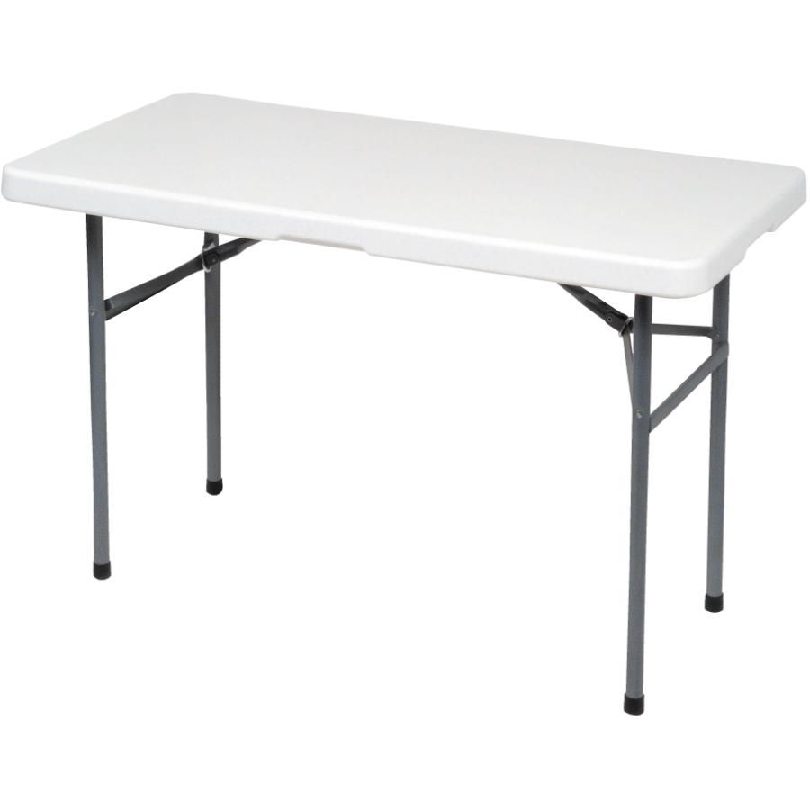 Enduro: 48" X 24" White Plastic Rectangular Folding Table For Newest Elite Rectangle 48" L X 24" W Tables (View 1 of 15)