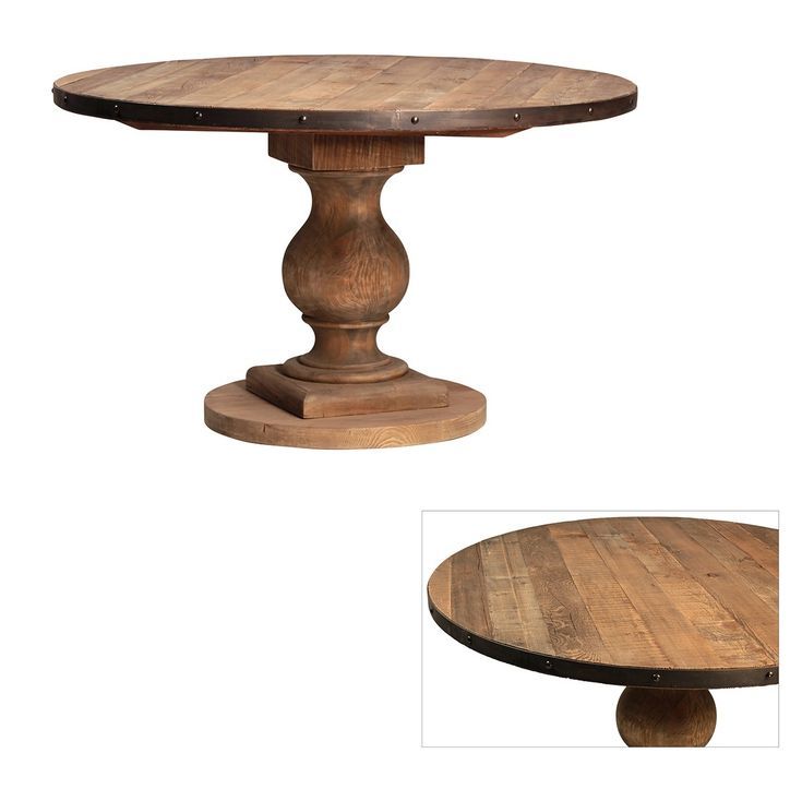 Farmhouse Round Pedestal Table 51" | Metal Dining Table In Most Recently Released Wilkesville 47&#039;&#039; Pedestal Dining Tables (View 10 of 15)