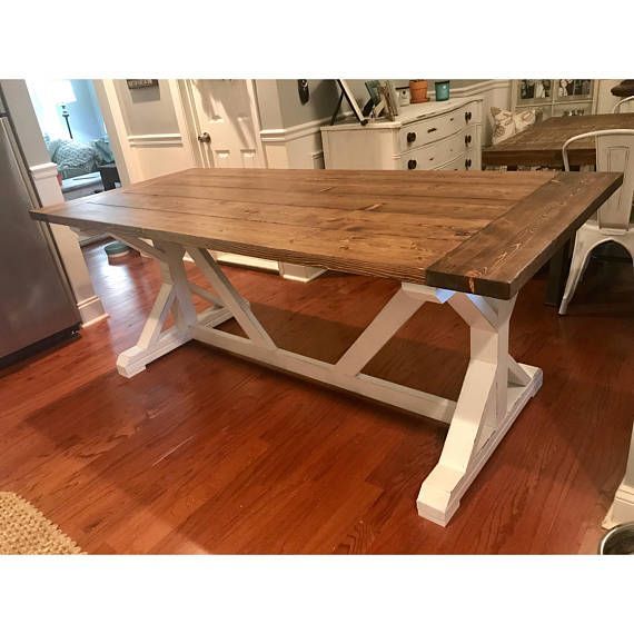 Farmhouse Trestle Dining Table Local Pickup/Delivery Only With Regard To Recent Alexxia 38&#039;&#039; Trestle Dining Tables (View 4 of 15)