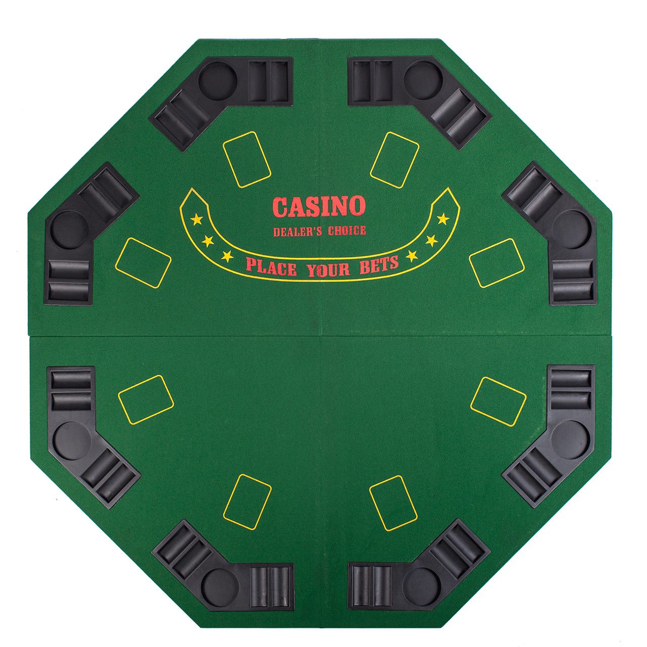 Green Octagon 48" 8 Player Four Fold Folding Poker Table Regarding Recent Mcbride 48" 4 – Player Poker Tables (View 2 of 15)