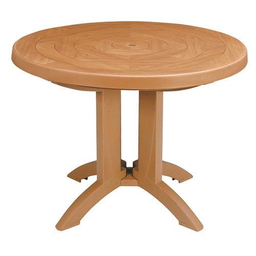 Grosfillex Us Atlantis Outdoor Dining Folding Table, 38" Round Throughout Recent Hetton 38'' Dining Tables (View 4 of 15)