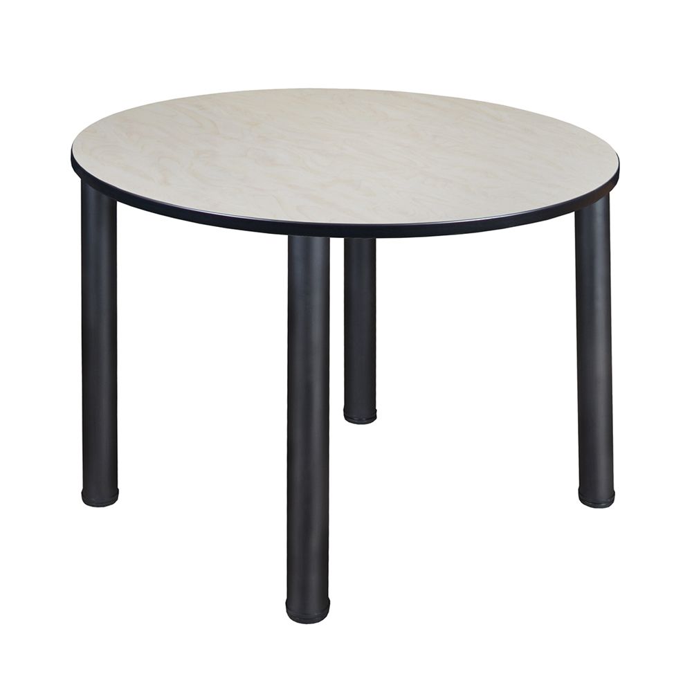 Kee 48" Round Breakroom Table  Maple/ Black In Newest Mode Round Breakroom Tables (View 12 of 15)