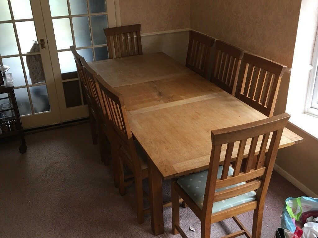 Laura Ashley Milton Oak Dining Table And 8 Chairs | In Intended For Best And Newest Milton Drop Leaf Dining Tables (View 4 of 15)