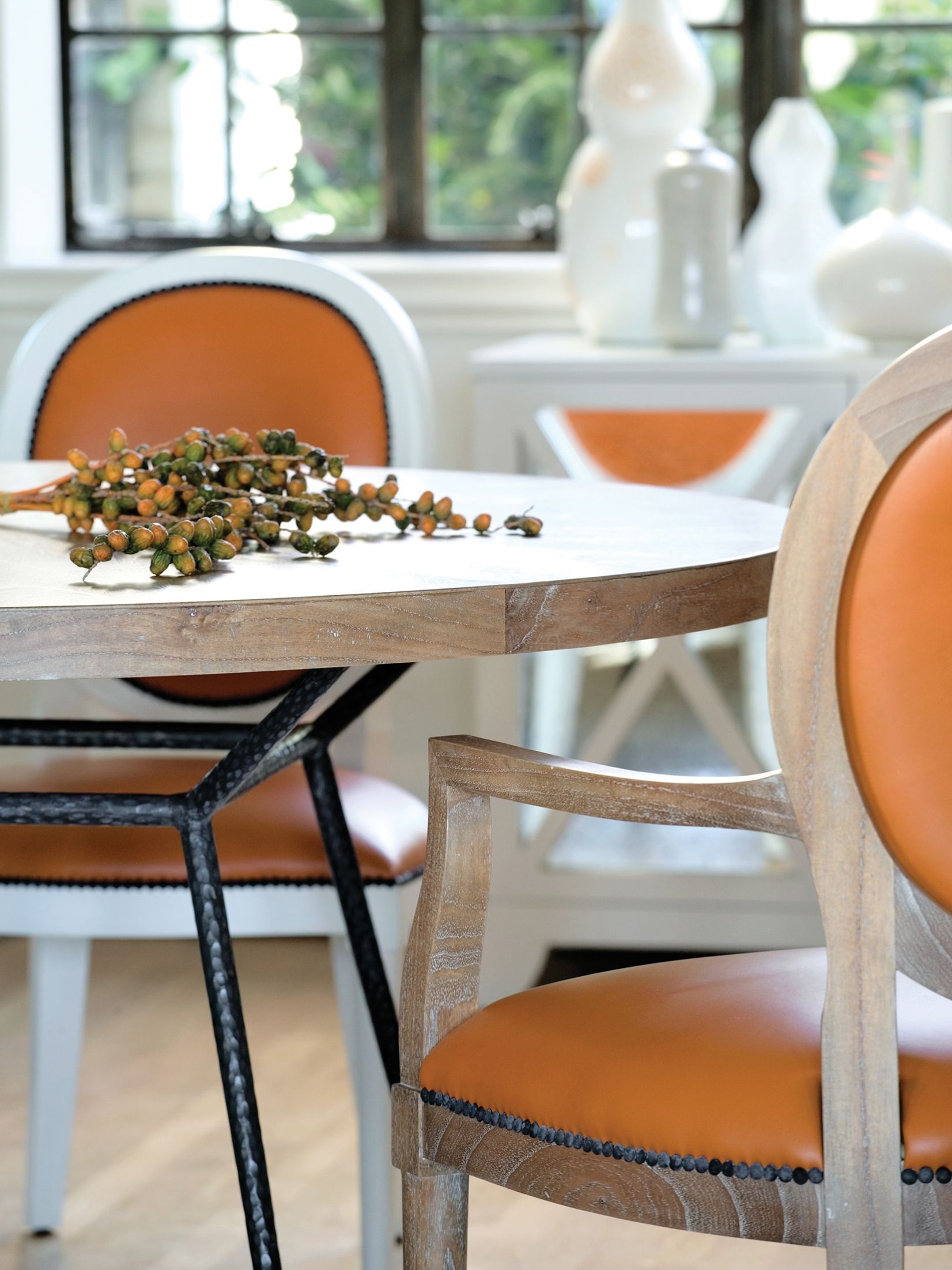 Love This Fresh Orange Dining Setup – Oly Studio Frank With Most Recent Corrigan Studio Fawridge Dining Tables (View 9 of 15)