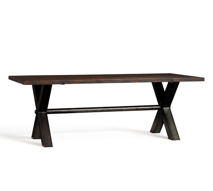 Made Of Solid Pine Top And An Iron Base This Nolan Fixed With Regard To Best And Newest Finkelstein Pine Solid Wood Pedestal Dining Tables (View 10 of 15)