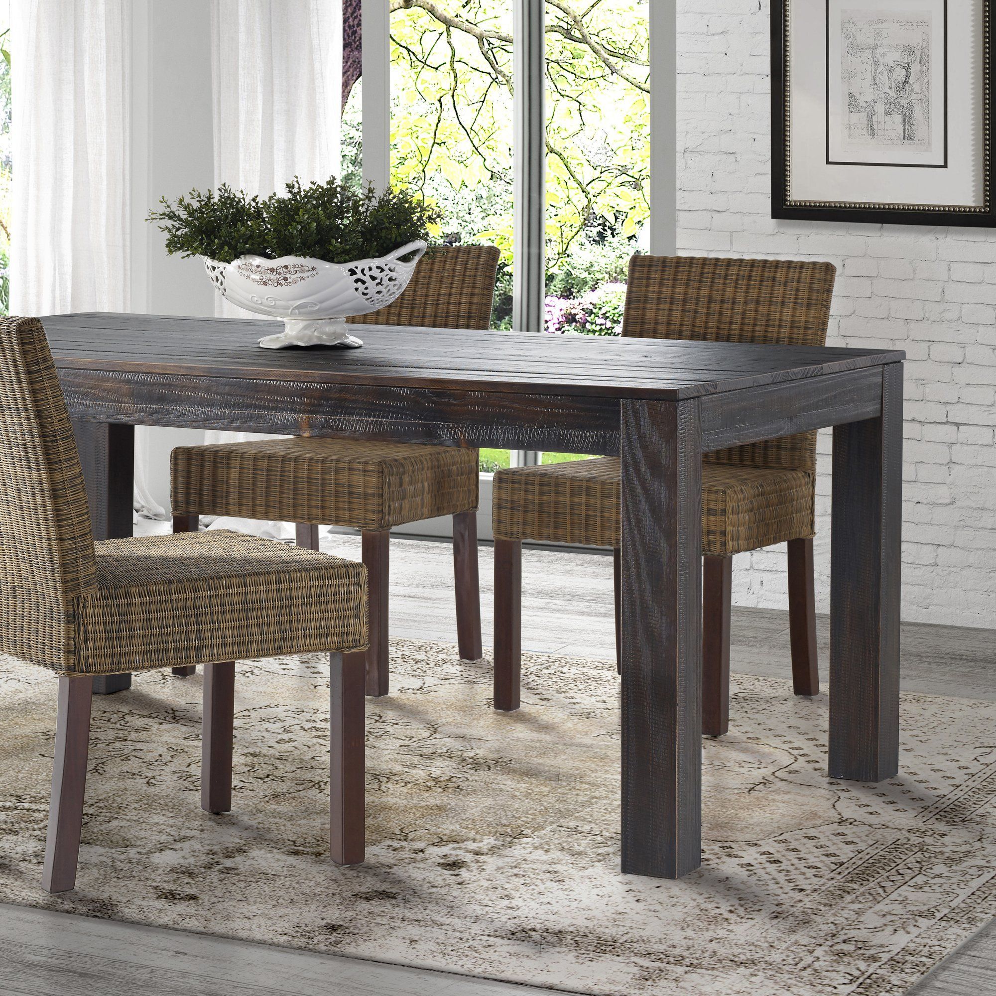 Montauk Solid Wood Pine Dining Table | Solid Wood Dining With 2018 Bradly Extendable Solid Wood Dining Tables (Photo 13 of 15)