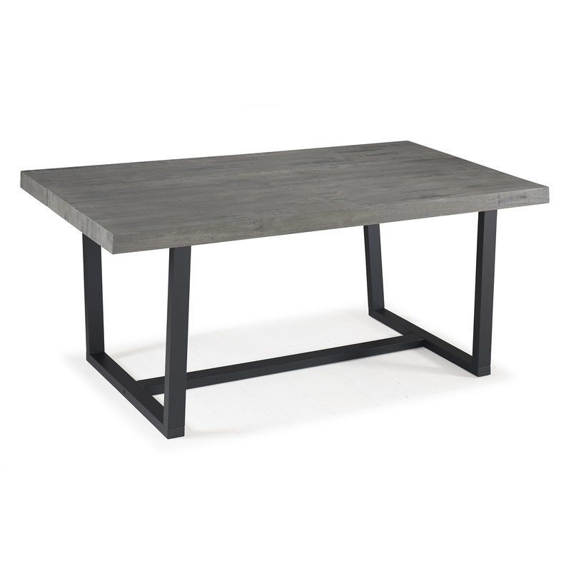 Neely Distressed Solid Wood Dining Table | Grey Dining With Regard To Current Finkelstein Pine Solid Wood Pedestal Dining Tables (View 14 of 15)