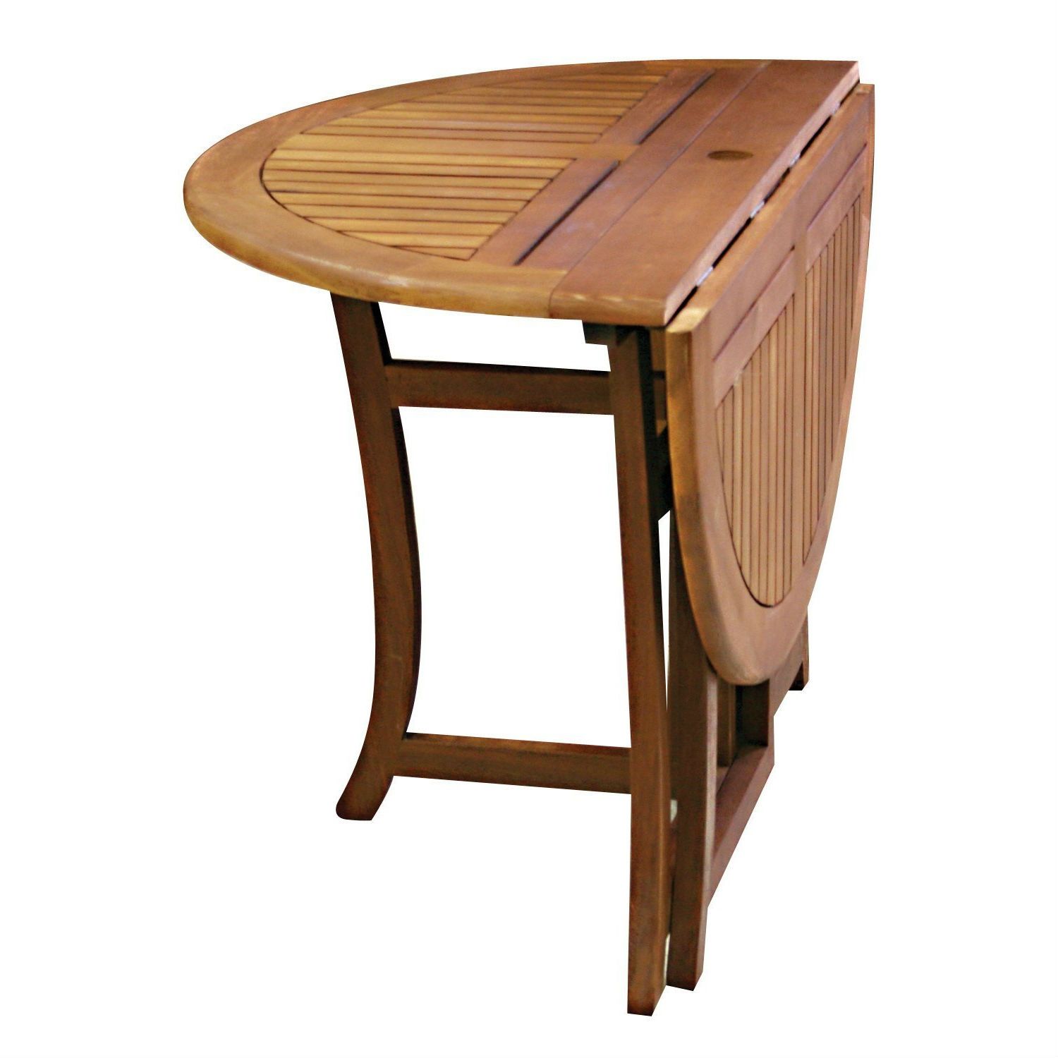 Outdoor Folding Wood Patio Dining Table 43 Inch Round With Throughout Recent Neves 43'' Dining Tables (View 7 of 15)