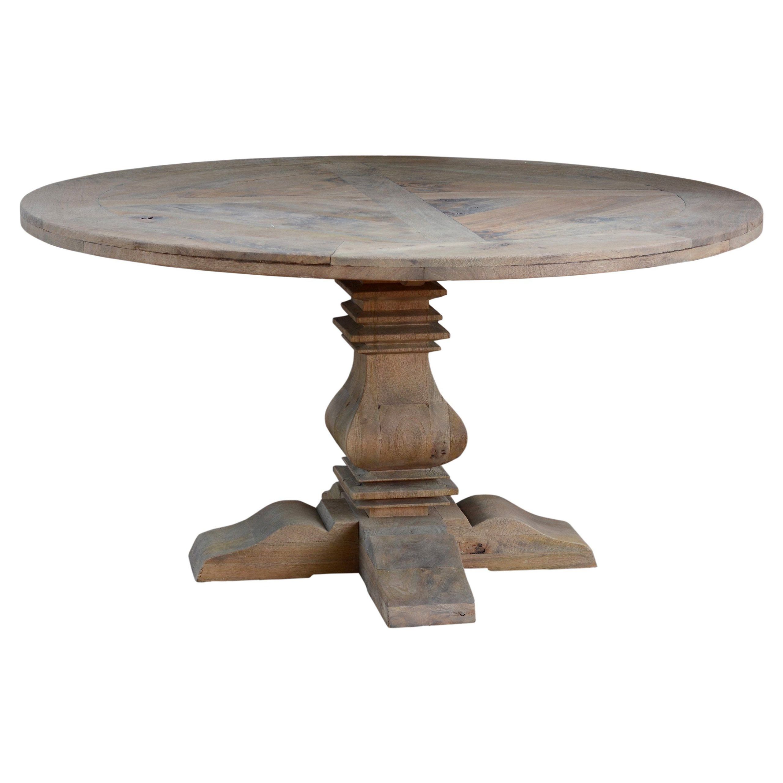 Reclaimed Collection Solid Wood Round Dining Table | From Inside Newest Alfie Mango Solid Wood Dining Tables (View 7 of 15)