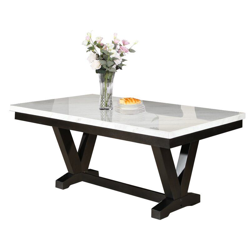 Red Barrel Studio Cedric Marble Top Dining Table | Wayfair In Most Up To Date Corrigan Studio Fawridge Dining Tables (Photo 6 of 15)