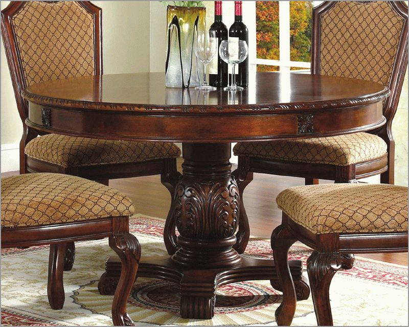 *Round Pedestal Dining Table In Classic Cherry Mcfd5006 5454 Inside Recent 28'' Pedestal Dining Tables (View 1 of 15)