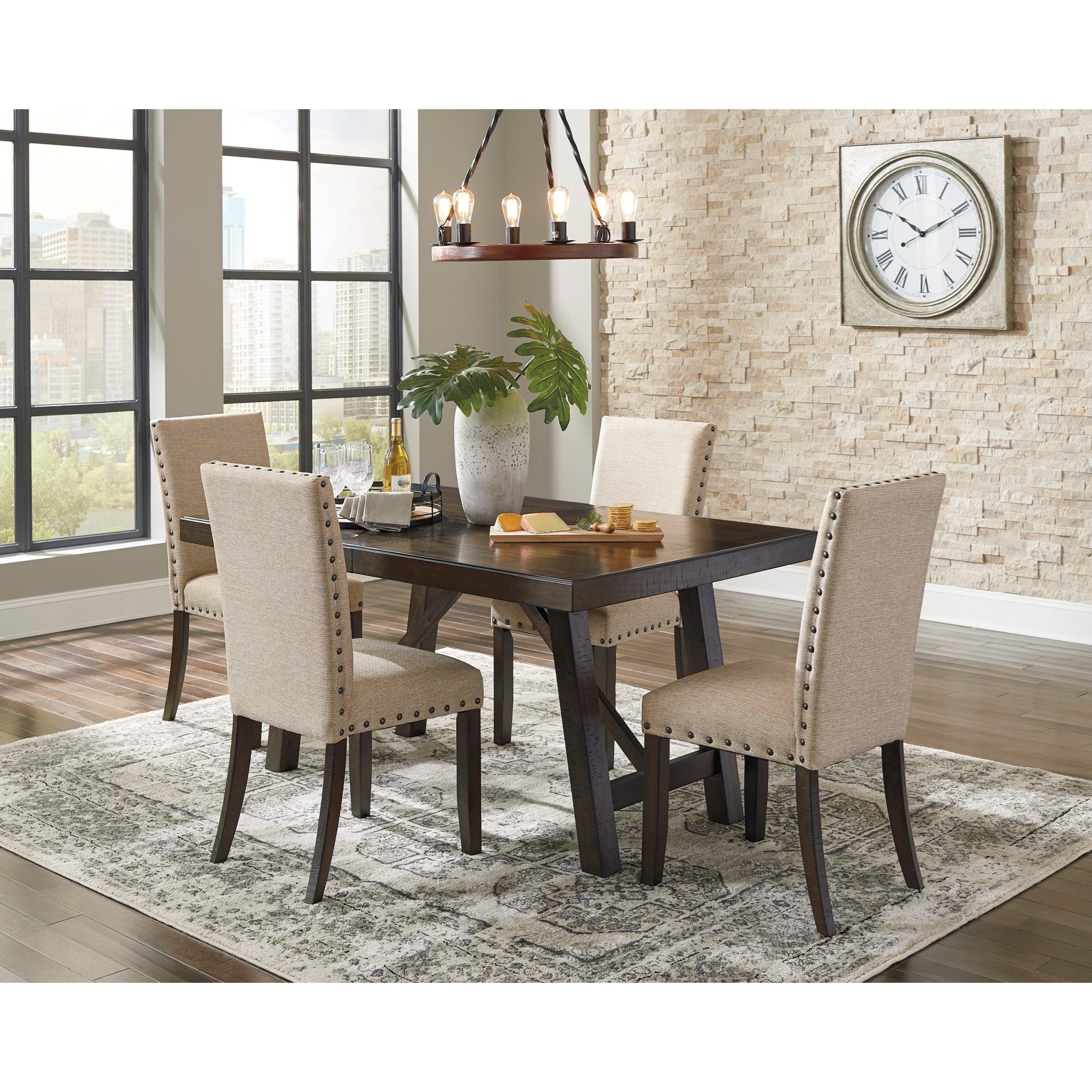 Signature Designashley Rokane Dining Table Set For Inside Most Recent Eleni 35'' Dining Tables (View 11 of 15)