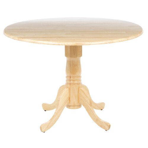 Three Posts™ Boothby Drop Leaf Rubberwood Solid Wood Regarding Latest Rubberwood Solid Wood Pedestal Dining Tables (View 1 of 15)