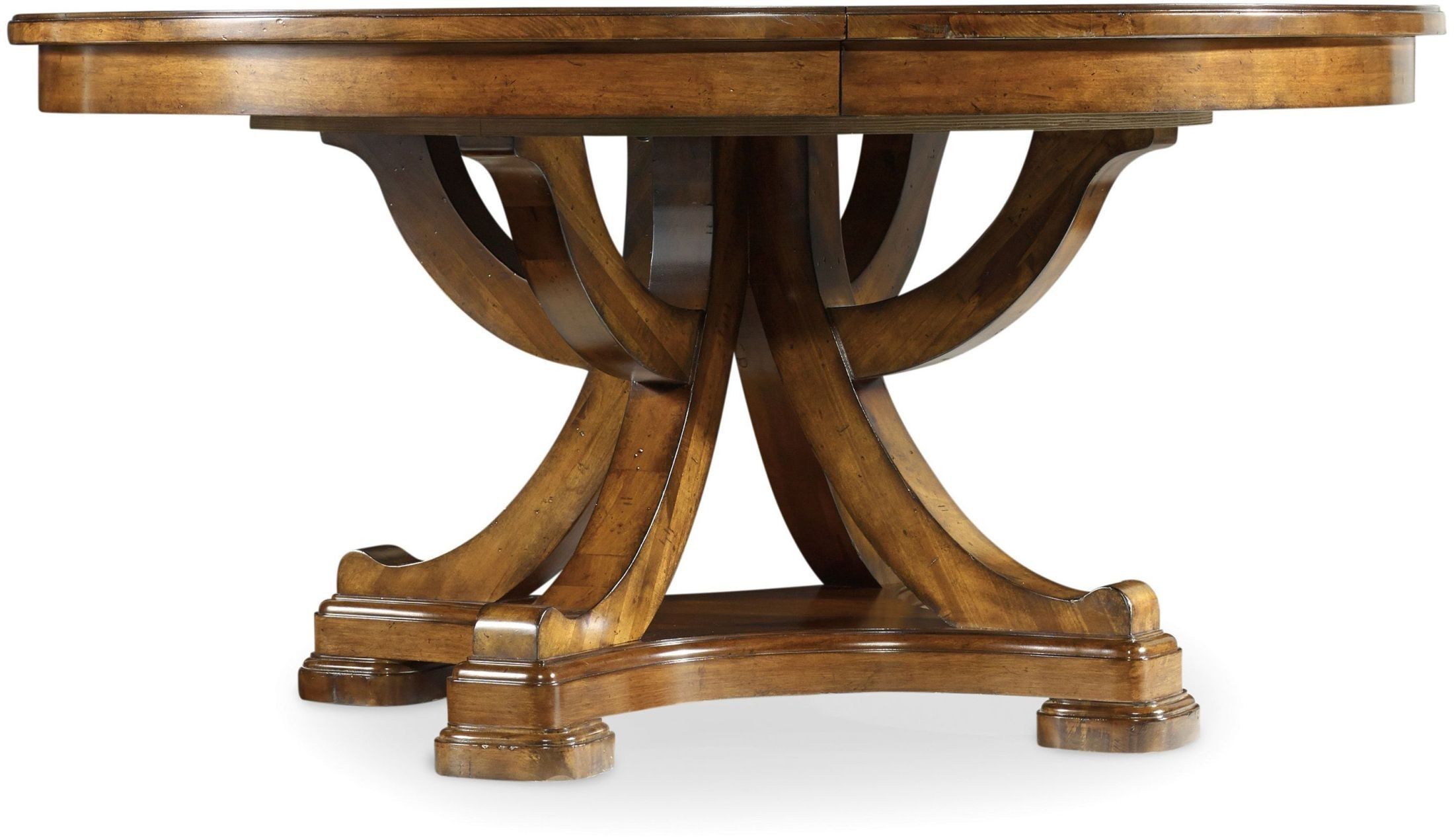 Tynecastle Brown Round Pedestal Extendable Dining Table For Recent Pedestal Dining Tables (View 11 of 15)
