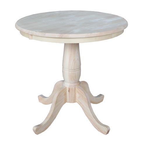 Unfinished 30 Inch Round Pedestal Dining Table | Pedestal In Current Servin 43&#039;&#039; Pedestal Dining Tables (View 2 of 15)