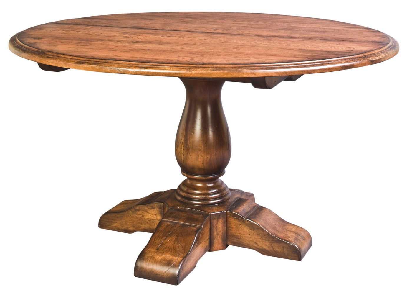 Vase Single Pedestal Table | Martin'S Furniture Within 2018 Gaspard Extendable Maple Solid Wood Pedestal Dining Tables (View 10 of 15)