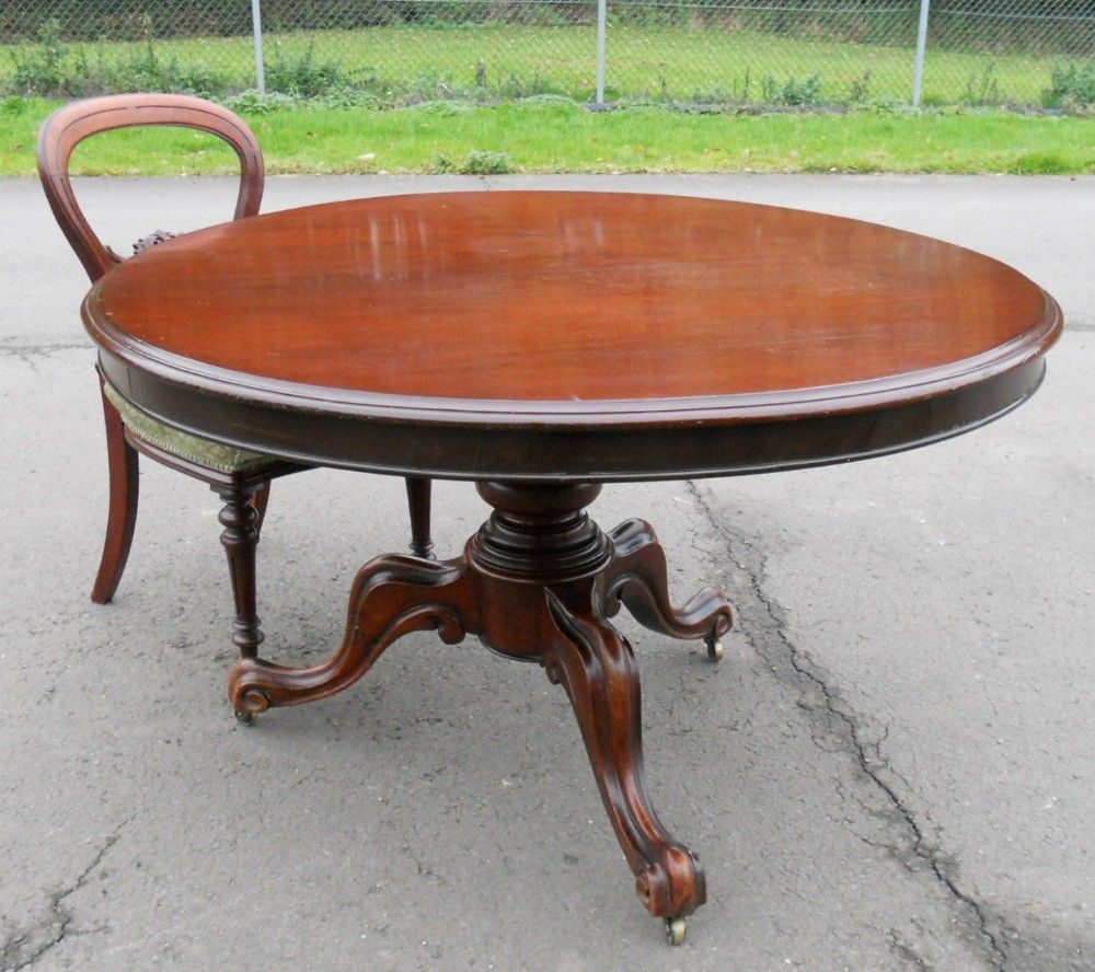 Victorian Mahogany Round Pedestal Dining Table | 252825 In Most Current Villani Pedestal Dining Tables (View 10 of 15)