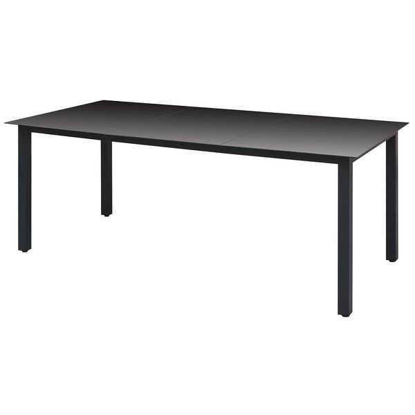 Vidaxl Garden Dining Table Glass Aluminum 74.8"X35.4"X29.1 Throughout Best And Newest Clennell 35.4'' Iron Dining Tables (Photo 11 of 15)