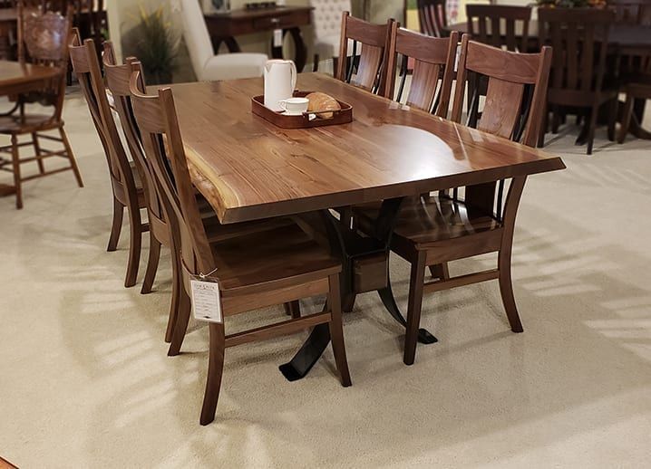Walnut 42″ X 72″ Live Edge Trestle Dining Collection – Oak Inside Most Current Haddington 42&#039;&#039; Trestle Dining Tables (View 8 of 15)