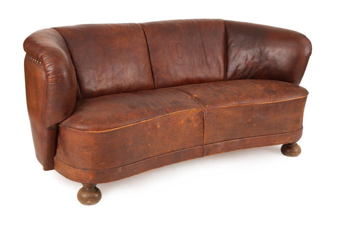 1930S Free Form Danish Leather Sofa After Flemming Lassen Regarding 1930S Sofas (View 2 of 15)