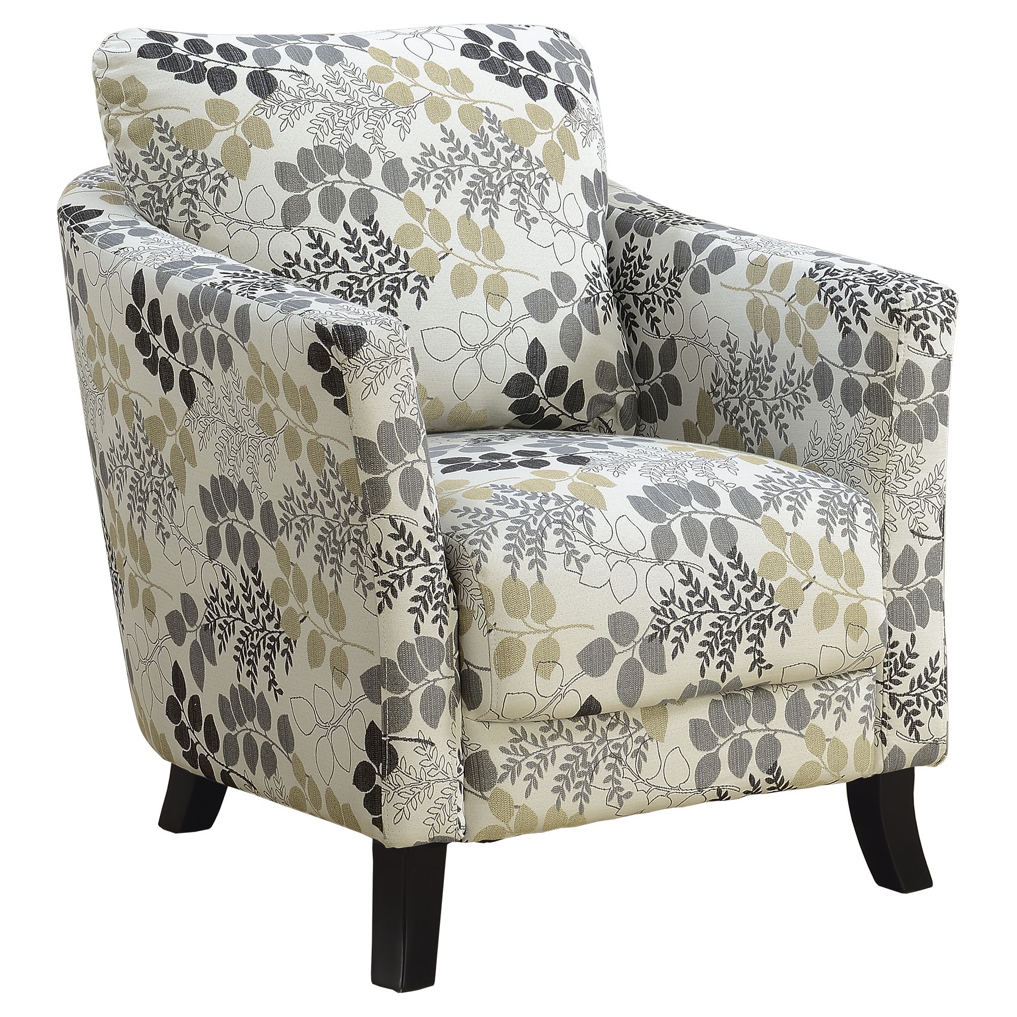 35" Gray And Beige Floral Contemporary Upholstered Accent Within Accent Sofa Chairs (View 9 of 15)