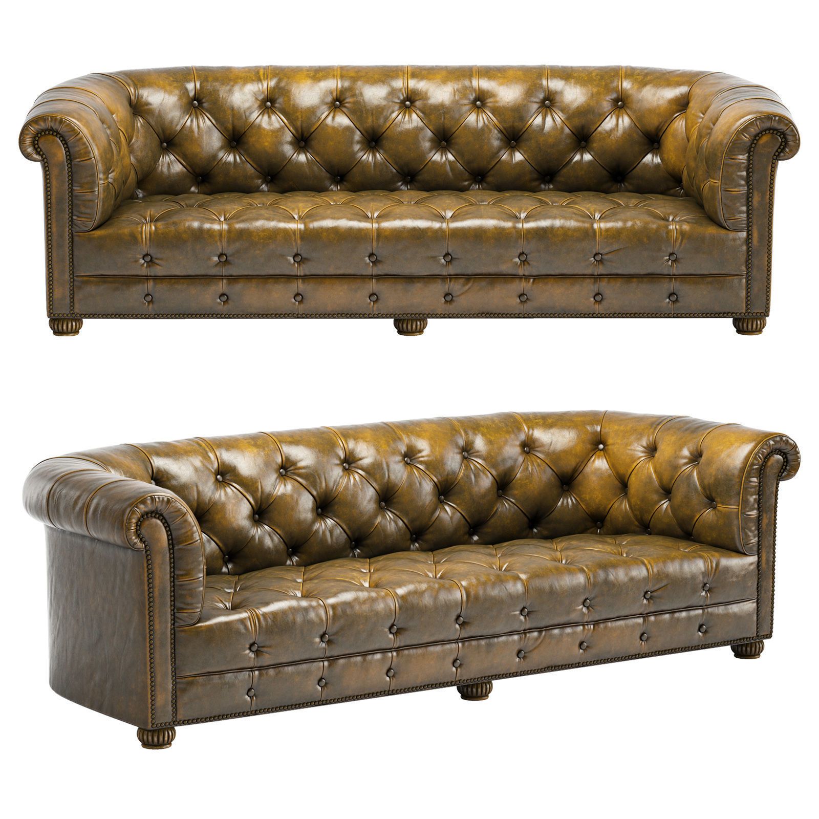 3D Antique Chesterfield Sofa | Cgtrader For Vintage Chesterfield Sofas (View 1 of 15)