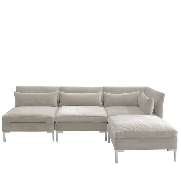 4Pc Alexis Sectional With Silver Metal Y Legs – Skyline Inside 4Pc Alexis Sectional Sofas With Silver Metal Y Legs (View 2 of 15)