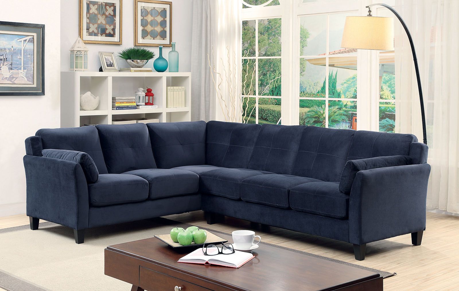 6368Nv Nvay Blue Contemporary Sectional Sofa Furniture Of Pertaining To Paul Modular Sectional Sofas Blue (View 3 of 15)