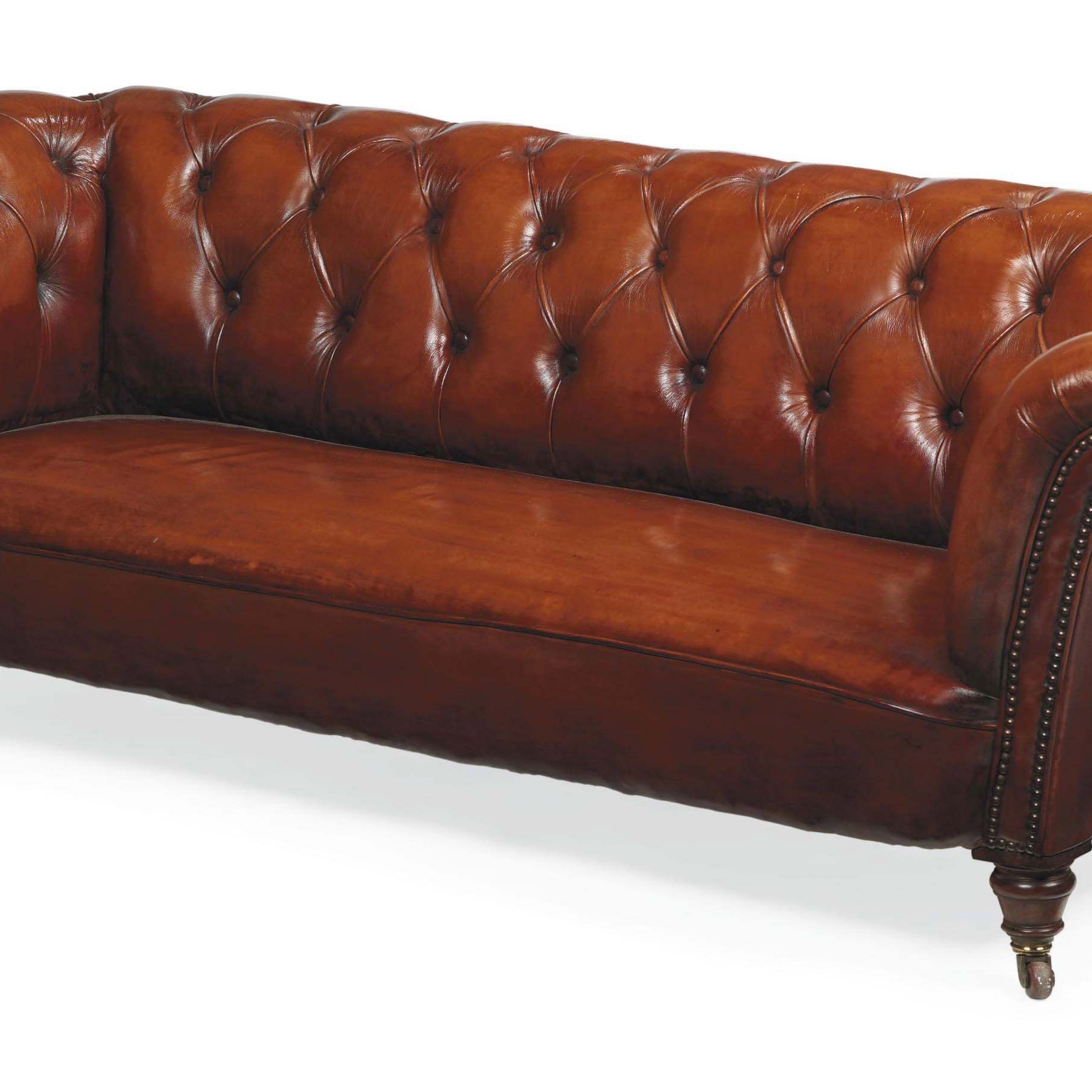 A Victorian Buttoned Leather Sofa , Late 19Th Century In Victorian Leather Sofas (View 4 of 15)