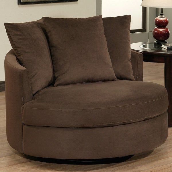 Abbyson Living Clarence Round Fabric Swivel Chair For Spinning Sofa Chairs (View 9 of 15)