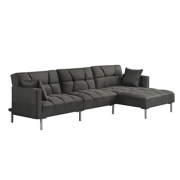 Acme Duzzy Reversible Adjustable Sectional Sofa With 2 Regarding Clifton Reversible Sectional Sofas With Pillows (View 1 of 15)