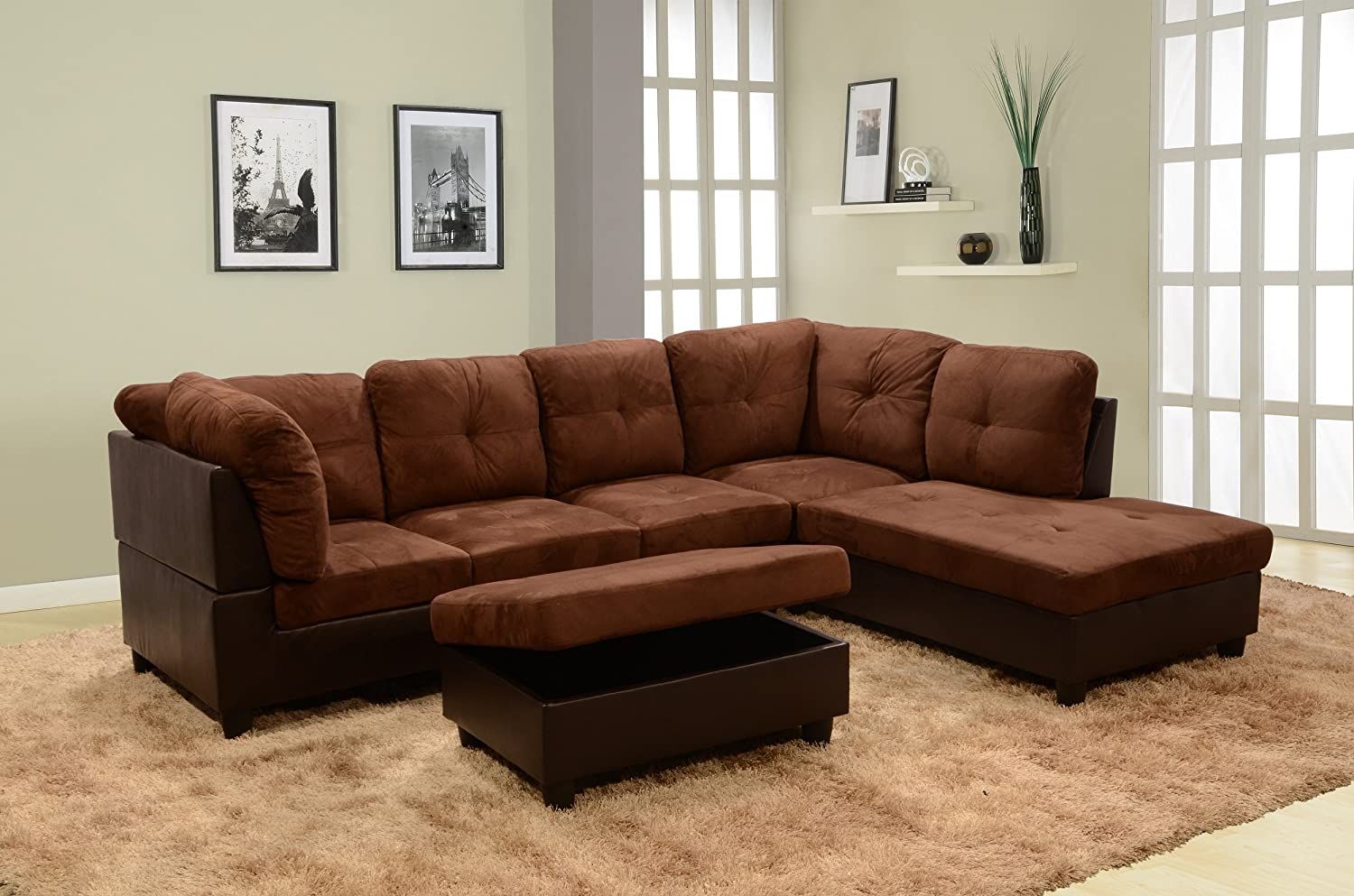 Ainehome 3 Pcs Living Room Set, Sectional Sofa Set Intended For Monet Right Facing Sectional Sofas (View 2 of 15)