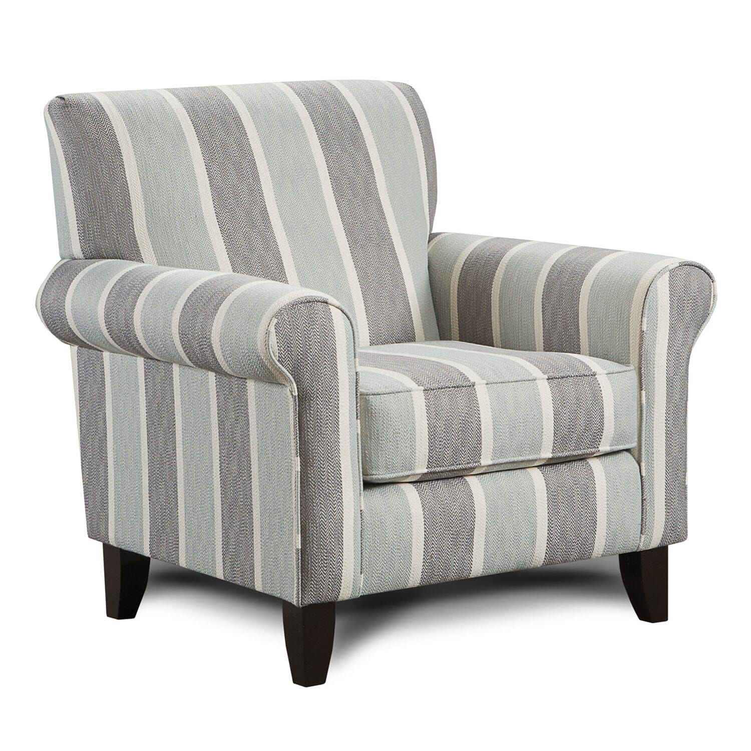 Ainsley Stripe Accent Chair | Chairs | Wg&R Furniture Intended For Striped Sofas And Chairs (Photo 9 of 15)