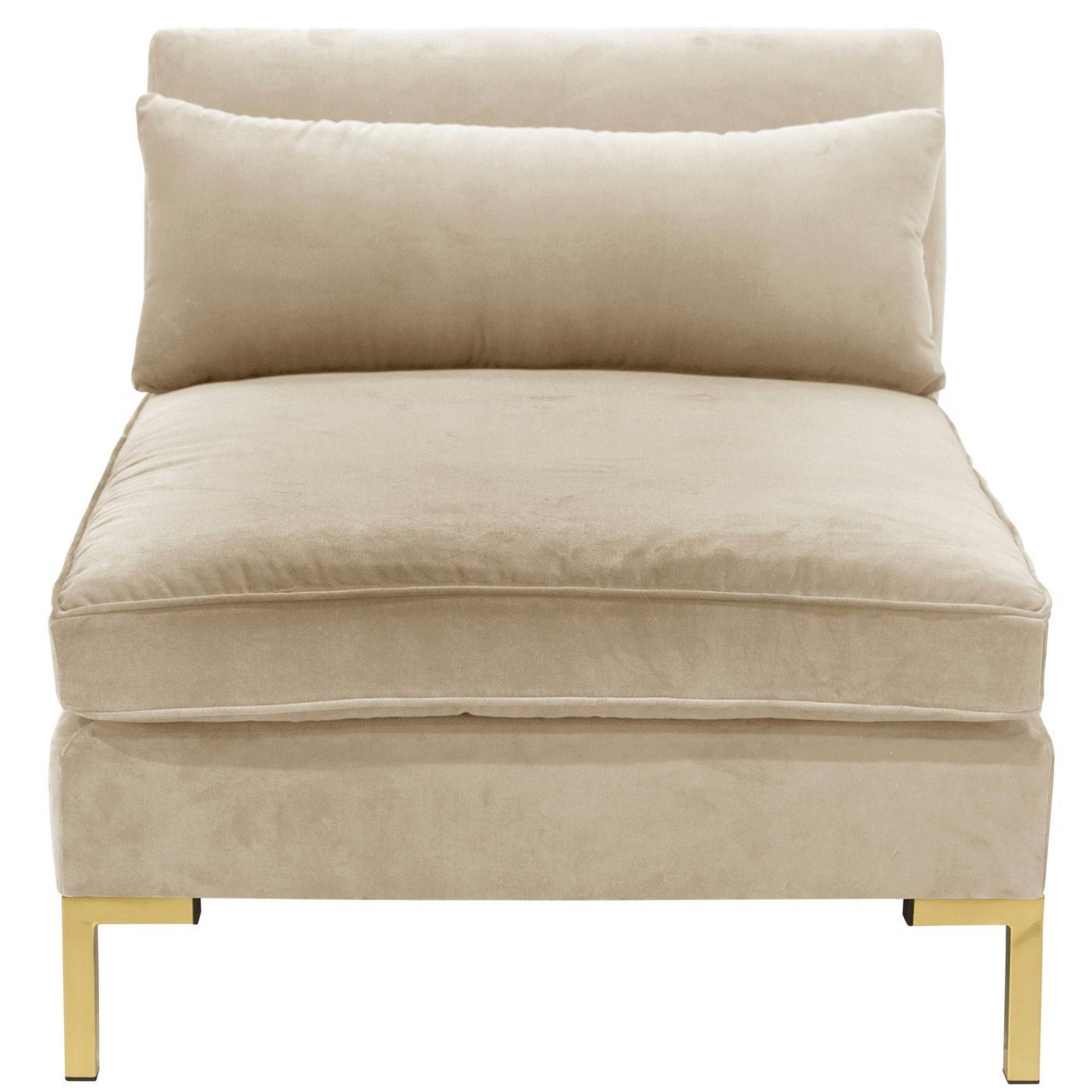 Alexis Armless Chair With Brass Metal Y Legs – Skyline In 4Pc Alexis Sectional Sofas With Silver Metal Y Legs (View 13 of 15)