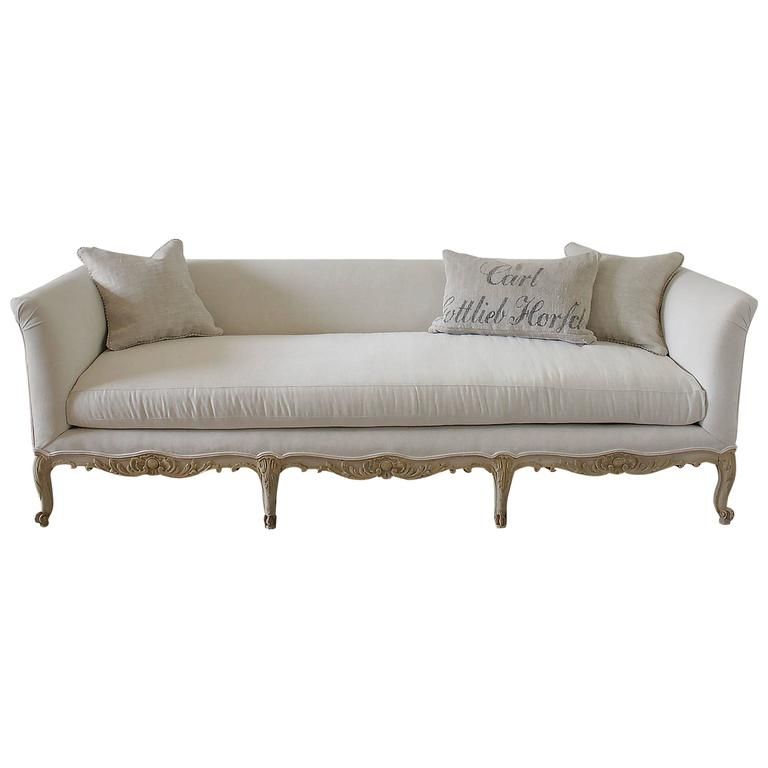 Antique Painted French Country Louis Xv Style Sofa Settee Pertaining To French Style Sofas (Photo 12 of 15)